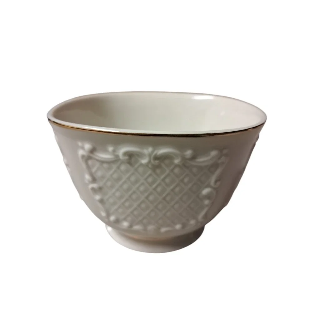 🌟 Vintage LENOX Canterbury Square Nut or‎ Trinket Dish Bowl GOLD TRIM